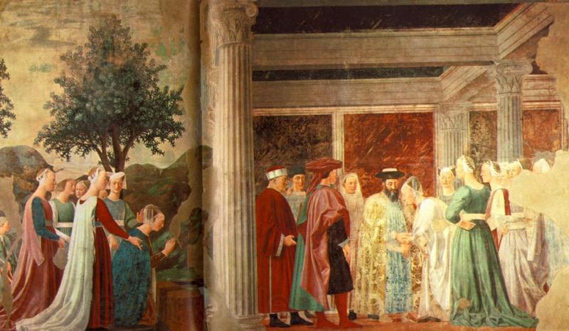 Piero della Francesca Adoration of the Holy Wood and the Meeting of Solomon and Queen of Sheba Germany oil painting art